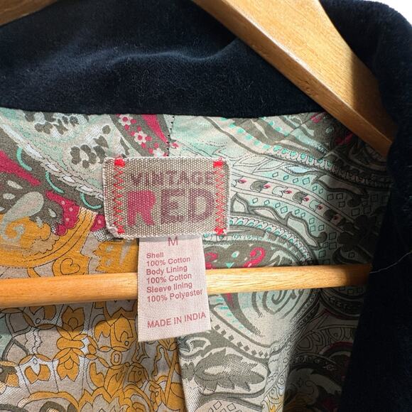 Vintage Red (brand) Black Distressed Whimsigoth 3 Button Lined Blazer sz M - Picture 7 of 14